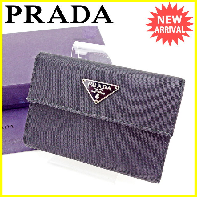 プラダ Prada 財布 メンズ 三つ折り財布 ブランド財布 財布 メンズ可 コーチ ブラック ナイロン レザー 人気 A1535 ブランドデポ Tokyo ポイント10倍 ブランド プレゼント ギフト 折りたたみ コンパクト 三つ折 サイフ 財布 コンパクト レディース メンズ 可