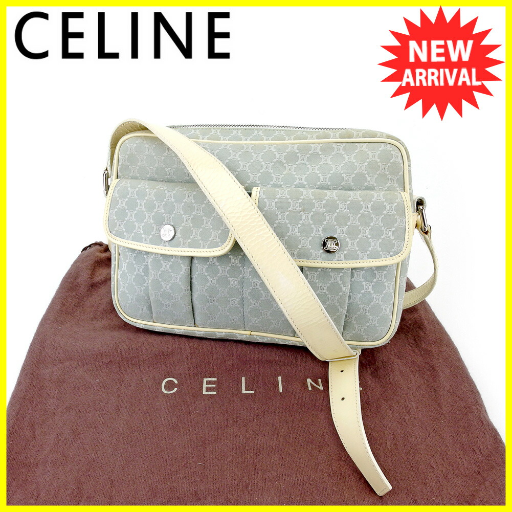 セリーヌ スーパー フェンディ ショルダーバッグ シャネル 斜めがけショルダー バッグ Celine ブルー アイボリー シルバー T4442s ブランドデポ Tokyo ポイント10倍 ブランド レディース 通勤