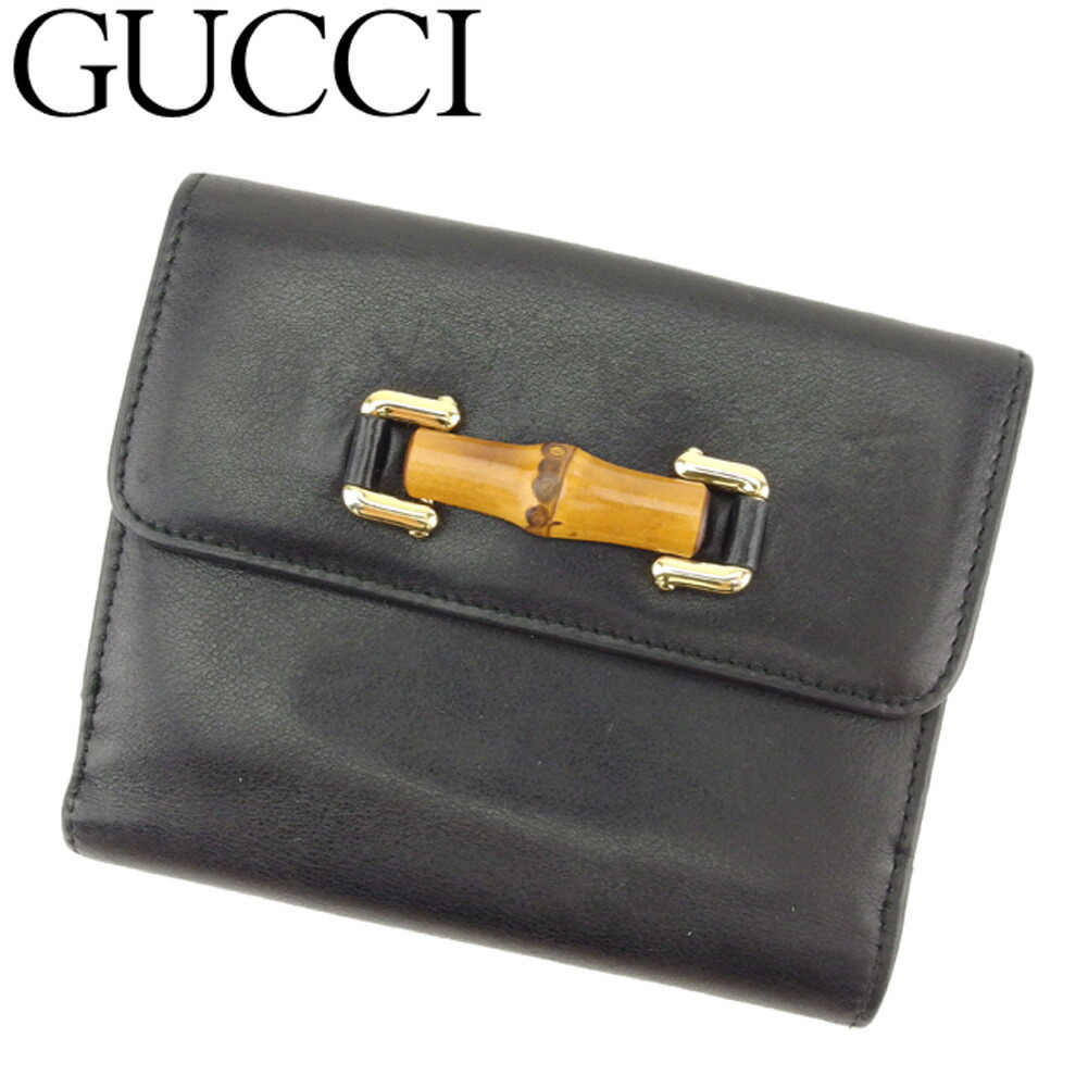 GUCCI　グッチ　ブラックレザー　ゴールド　折り畳みタイプ　小銭入れ有り 楽天市場】GUCCI グッチ メンズ 小銭入れ付き二つ折り財布