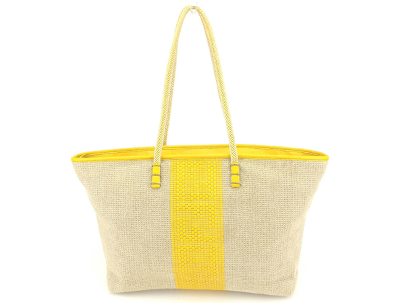 残り1点 中古 フェンディ トートバッグ バック ワンショルダー ベージュ イエロー キャンバス レザー Fendi バック 収納 ファッションバッグ バック 手持ちバッグ バック 人気 贈り物 迅速発送 在庫処分 1点物 フェンディ T8405 Painfreepainrelief Com