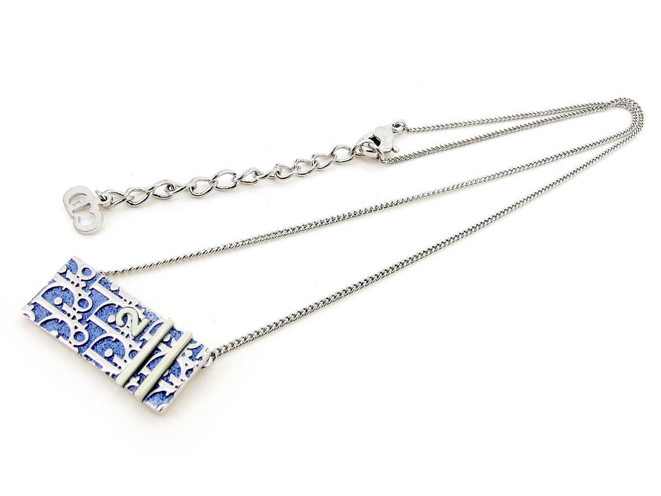 ファッションセール 限定p2倍 中古 ディオール Dior ネックレス ペンダント アクセサリー レディース メンズ 可 ブルー ホワイト 白 シルバー シルバーメッキ ディオール T5479 Mozago Com