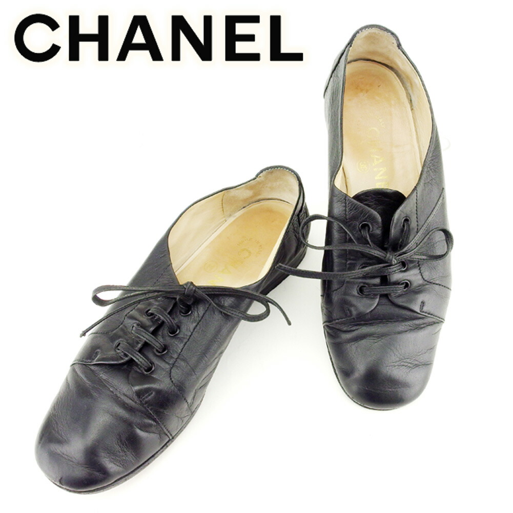 【正規品】美品 シャネル CHANEL スパンコール レザー スニーカー 36 CHANEL シャネル スニーカー レザー ココマーク ブラック 36
