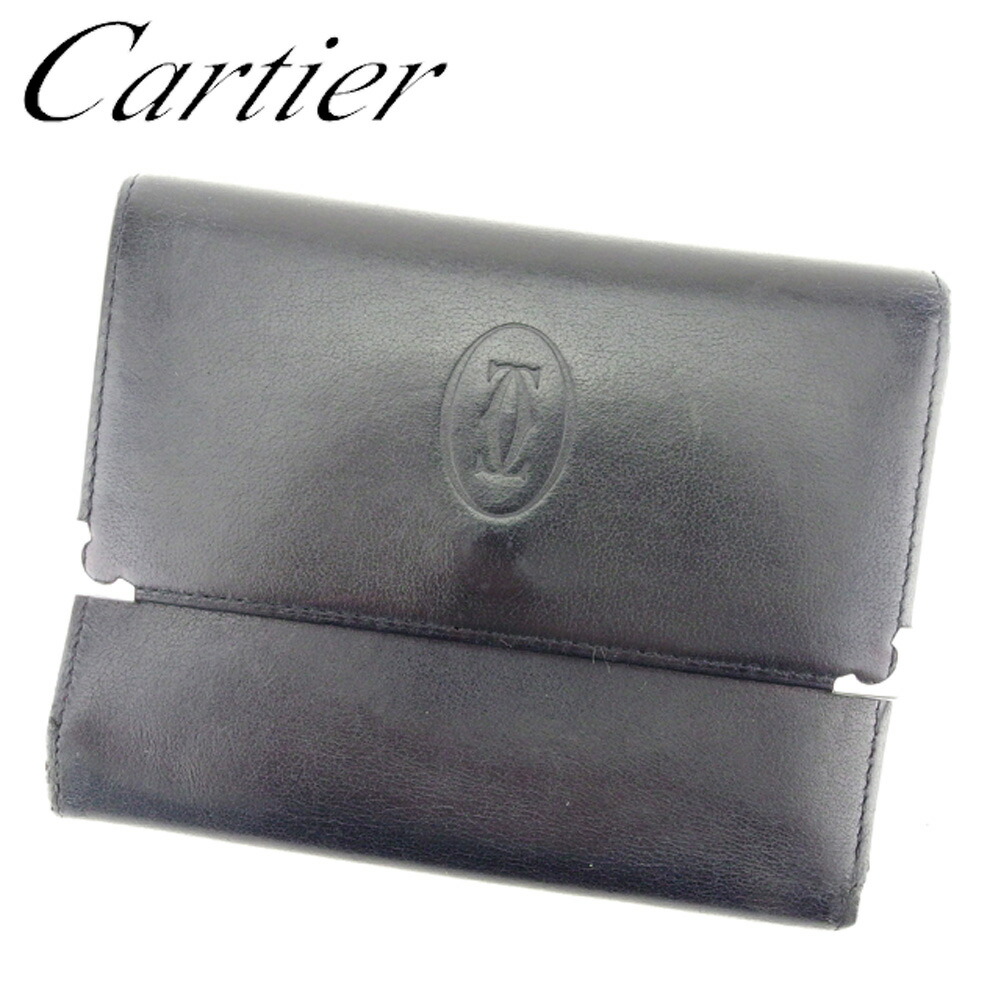 Cartier mカルティエ　三つ折り財布　ブラック　黒　シルバー 楽天市場】カルティエ 三つ折り 財布 ラブコレクション ブラック