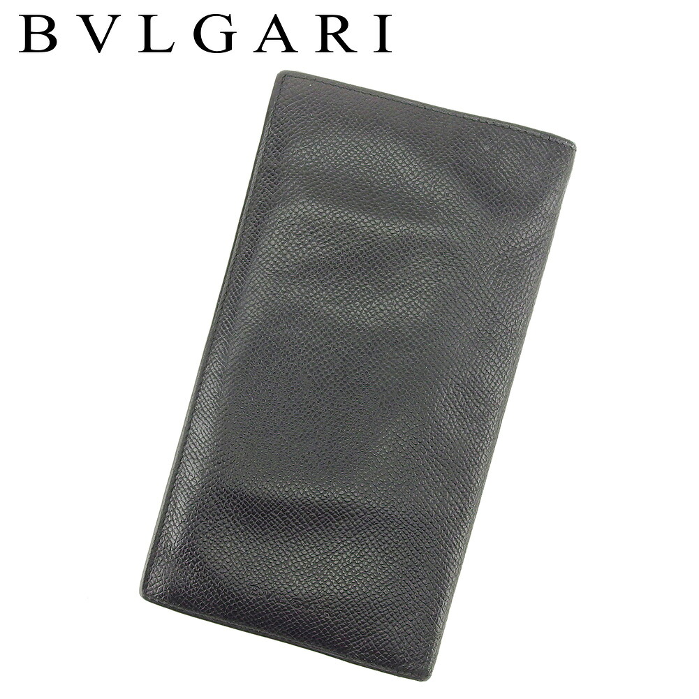 【新生活応援★29％OFFクーポン】ブルガリ 長札入れ 長財布 ロゴ ブラック レザー BVLGARI 【ブルガリ】 t7337s 【中古】 ブランド ハイブランド ヴィンテージ 送料無料