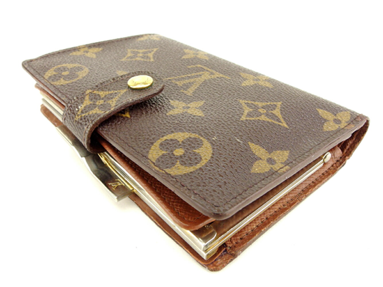ヴィトン グッチ Louis ルイ 北アメリカ限定 がま口 二つ折り ベージュ ブランド財布 フレンチパース 財布 モノグラム モノグラムキャンバス Vuitton 財布 メンズ可 ブラウン ゴールド 人気 セール T7428 ブランドデポ Tokyo 0 正規品公式ショップの