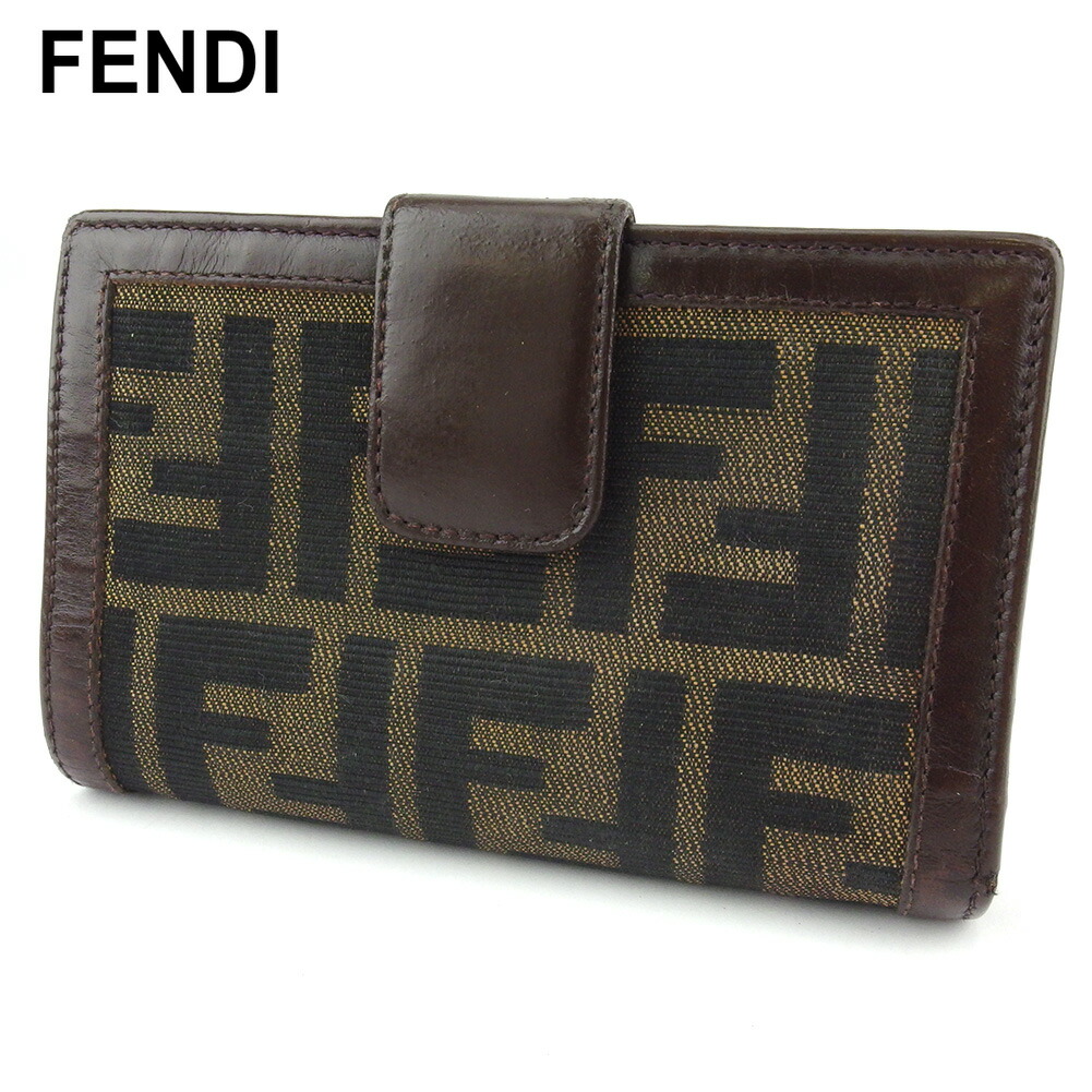 ◆美品◆FENDIフェンディ　ズッカ柄 がま口　財布　コインケースは ブラウン系 FENDI フェンディヴィンテージズッカ柄 がま口 財布 小銭入れ