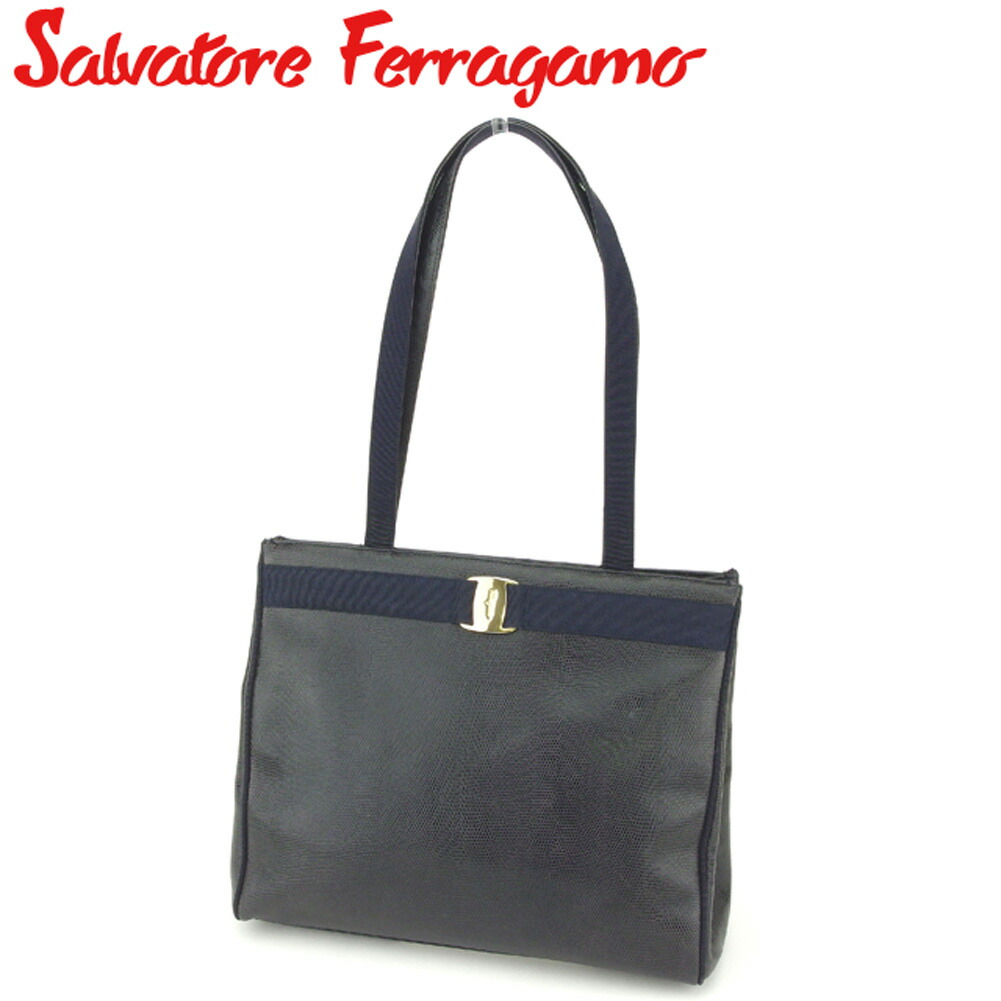 サルヴァトーレフェラガモ レザー トートバッグ　ダイヤル式　ビジネス サルヴァトーレフェラガモ レザー トートバッグ ダイヤル式