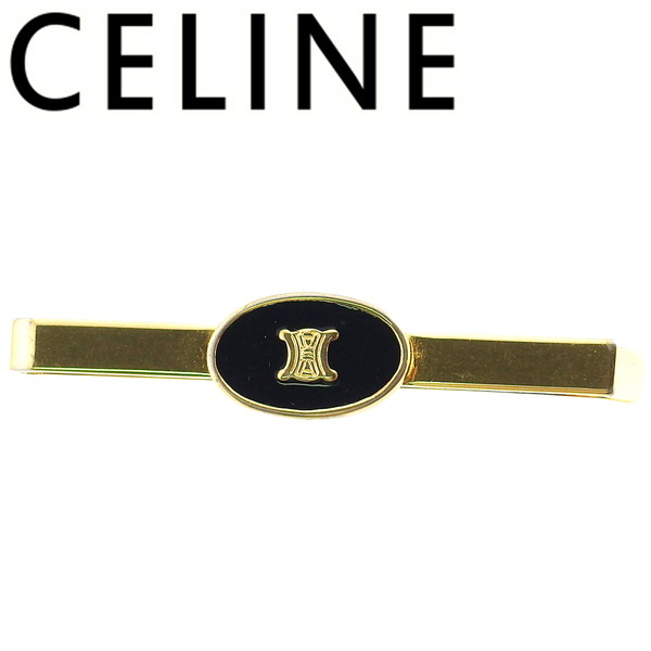 【お買い物マラソン★30％OFFクーポン】【中古】 セリーヌ タイピン ネクタイピン ブラック&times;ゴールド ゴールドメッキ CELINE A2042 ブランド ハイブランド ヴィンテージ 送料無料｜ブランドデポ TOKYO 34,668円