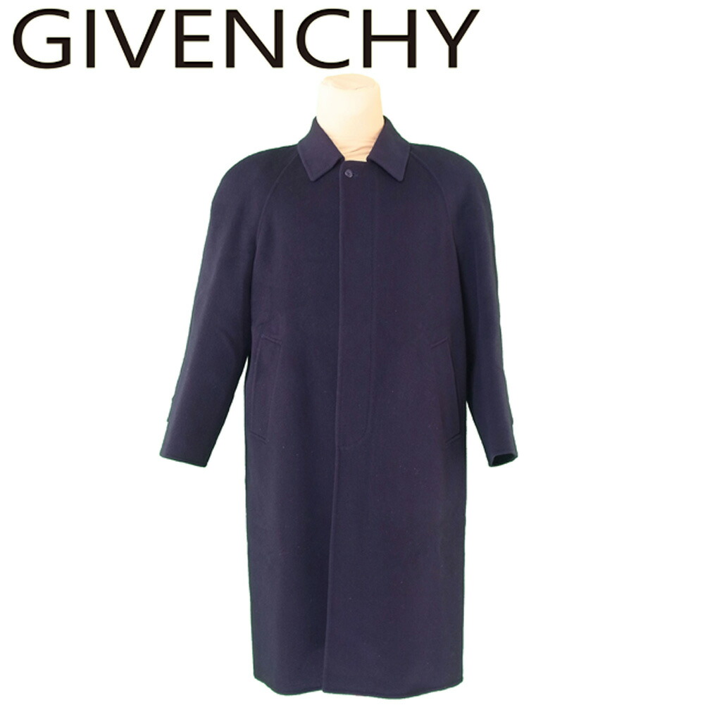 GIVENCHYジバンシー メンズロングコート　カシミヤ100% ネイビー　L GIVENCHYジバンシー メンズロングコートカシミヤ100% ネイビーL