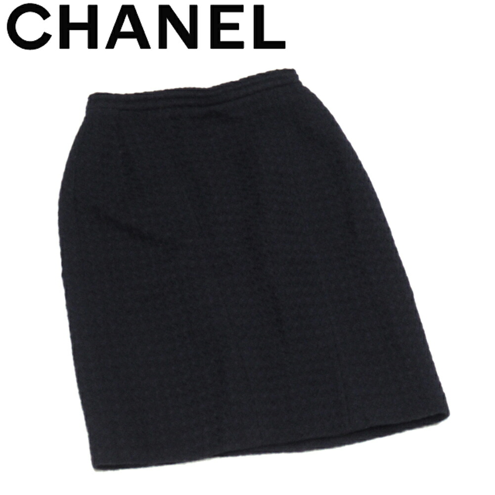 CHANEL シャネル プリーツ スカート 膝丈 ウール シャネルCHANEL コットンタックプリーツスカート 黒36 | DC