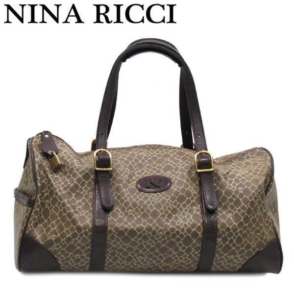 【BIGお買い物ラリー★30%OFFセール中】ニナリッチ NINA RICCI ボストンバッグNRプレート ブラウン ゴールド シルバー レディース 中古 楽天市場】ニナリッチ NINA RICCI ミニ ボストンバッグ ハンドバッグ