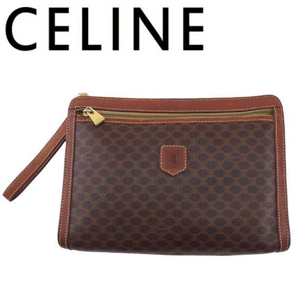 【雨季得SALE★21％OFFクーポン券】【中古】 セリーヌ クラッチペダル御徒面子 二つ目御徒面子 マカダム うす暗い赤銅色×ベージュ PVC×なめし革 CELINE B1322 ブランド名 ご機嫌ブランド名 ヴィンテージ 貨物輸送無料