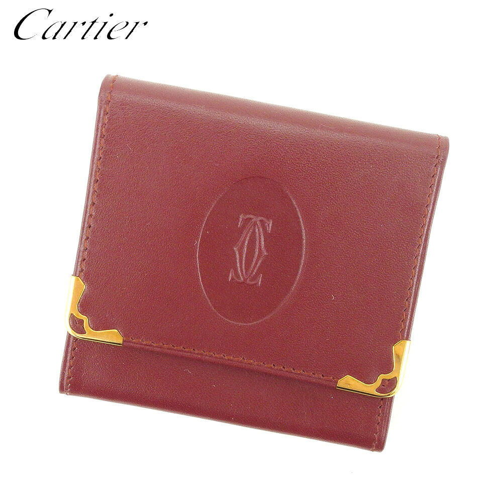 【お買い物マラソン★30％OFFクーポン】カルティエ コインケース ケース 小銭入れ マストライン ボルドー レザー Ｃａｒｔｉｅｒ 【カルティエ】 t16075s 【中古】 ブランド ハイブランド ヴィンテージ 送料無料