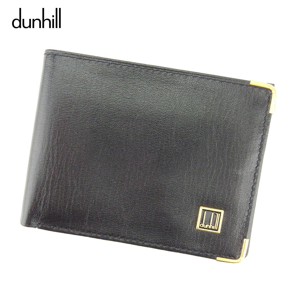 楽天市場】ダンヒル dunhill 財布 ブラックxゴールド レザーx