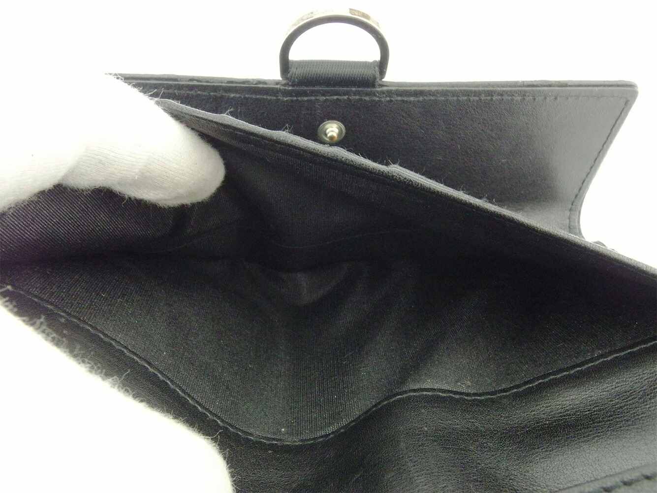 送料無料 残り1点 中古 ディオール 三つ折り 財布 長財布 レディース メンズ ロゴ ブラック レザー Dior ディオール T Linumconsult Co Uk