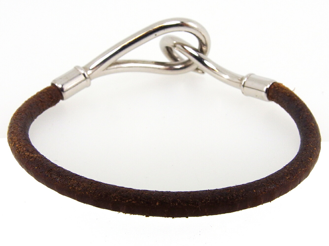 エルメス Tokyo 中古 ジャンボブレス シルバー レディース エルメス エルメス エルメス Hermes エルメス アクセサリー レザー シルバー素材 アクセサリー ブレスレット Hermes 残り1点 ブラウン T ブランドデポ メンズ ブレスレット ジャンボブレス