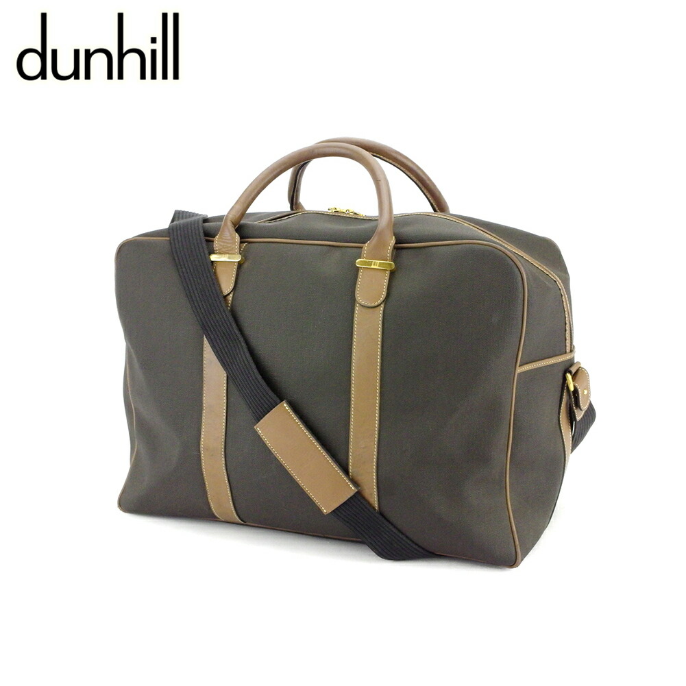 【美品】dunhill ダンヒル ボストンバッグ PVC レザー 大容量 ダンヒル ボストンバッグ PVC レザー カデナ 南京錠 大容量 旅行