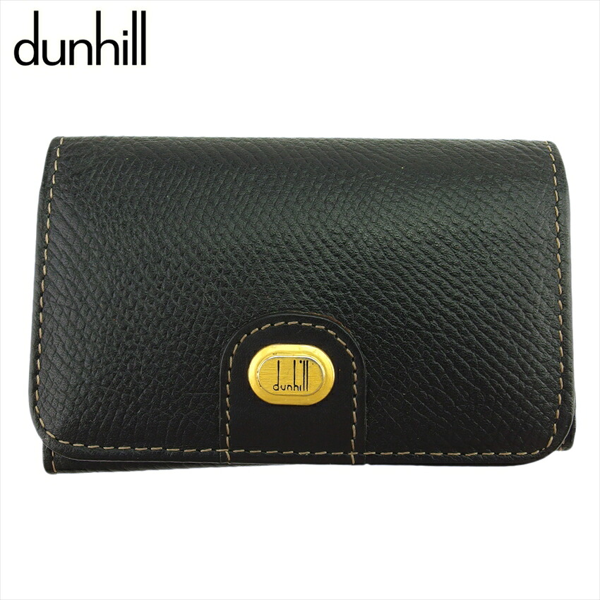 【Fashion Special Fair★24％OFFクーポン】【中古】 ダンヒル キーケース 6連キーケース メンズ ロゴプレート ブラック ゴールド レザー dunhill T21725 ブランド ハイブランド ヴィンテージ 送料無料