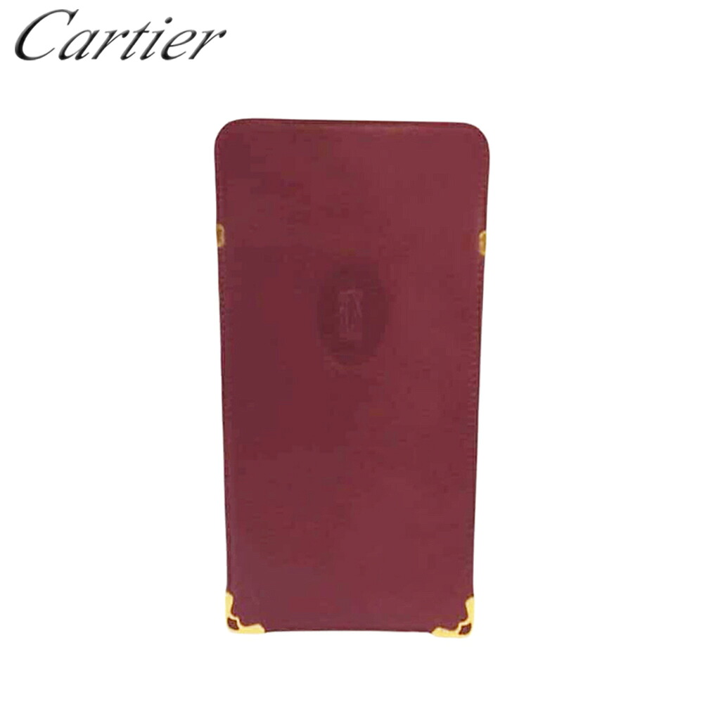 【雨季得SALE★21％OFF引き換え証】【中古】 カルティエ 眼鏡入れもの メガネ 入れもの レディース メンズ 帆柱生産ライン ボルドーワイン ゴールド なめし革 Cartier T21836 ブランド名 御機嫌ブランド名 ヴィンテージ 貨物輸送無料