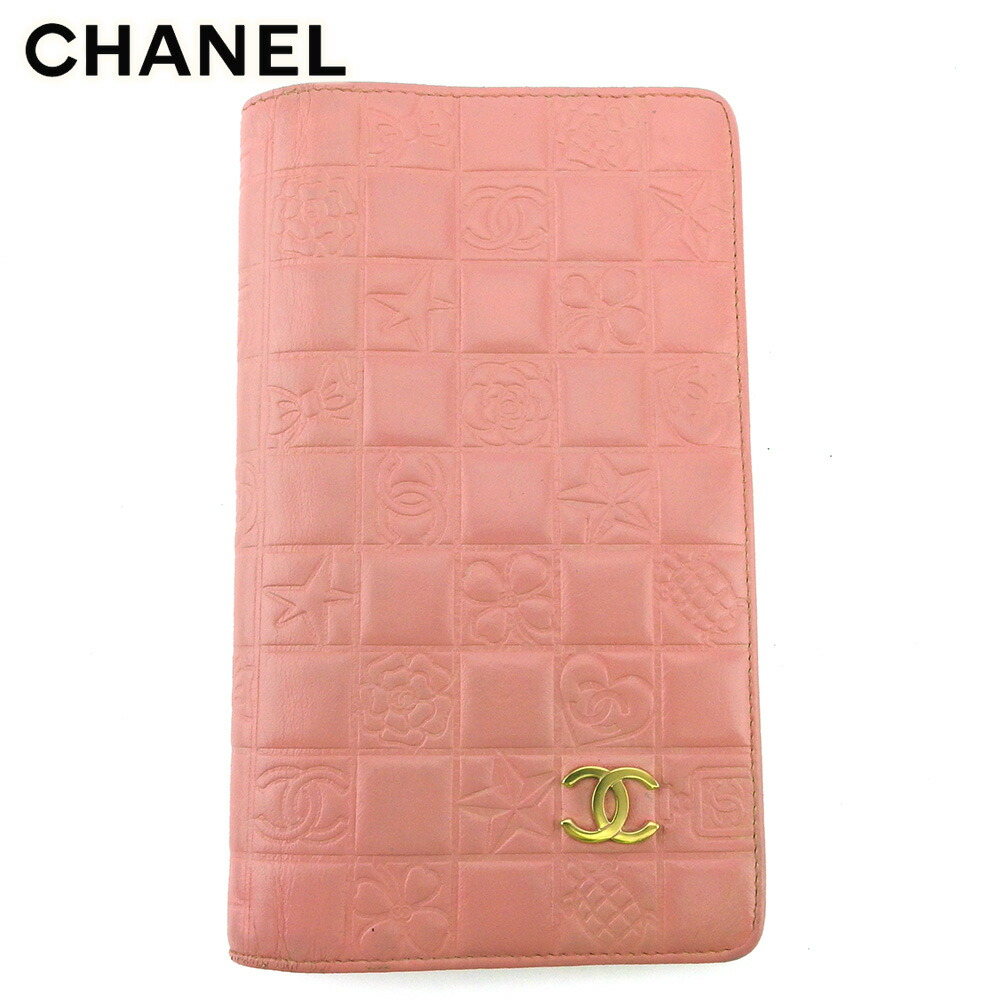 楽天市場】【CHANEL】シャネル アイコン 長財布 ピンク エナメル