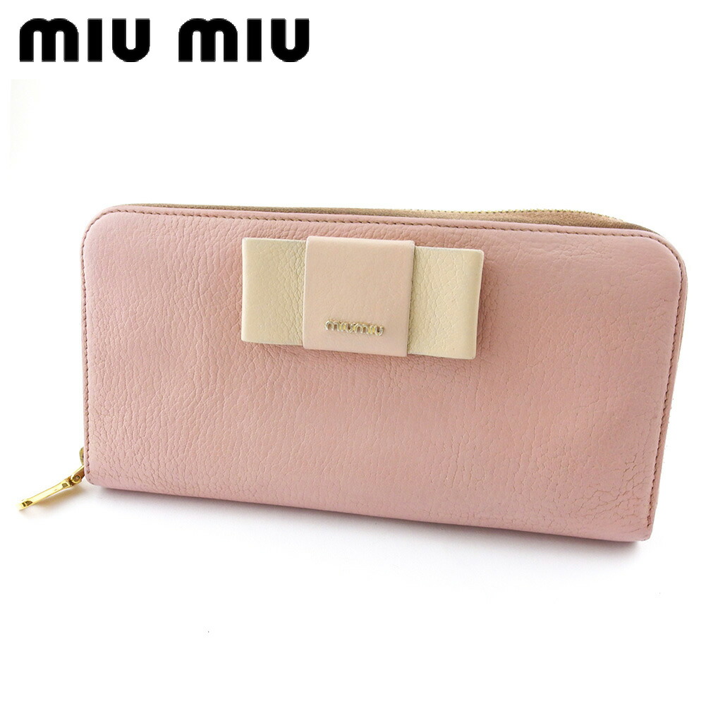 MIU MIU 財布　ピンク中古 MIUMIU☆長財布☆中古☆ピンク - メルカリ