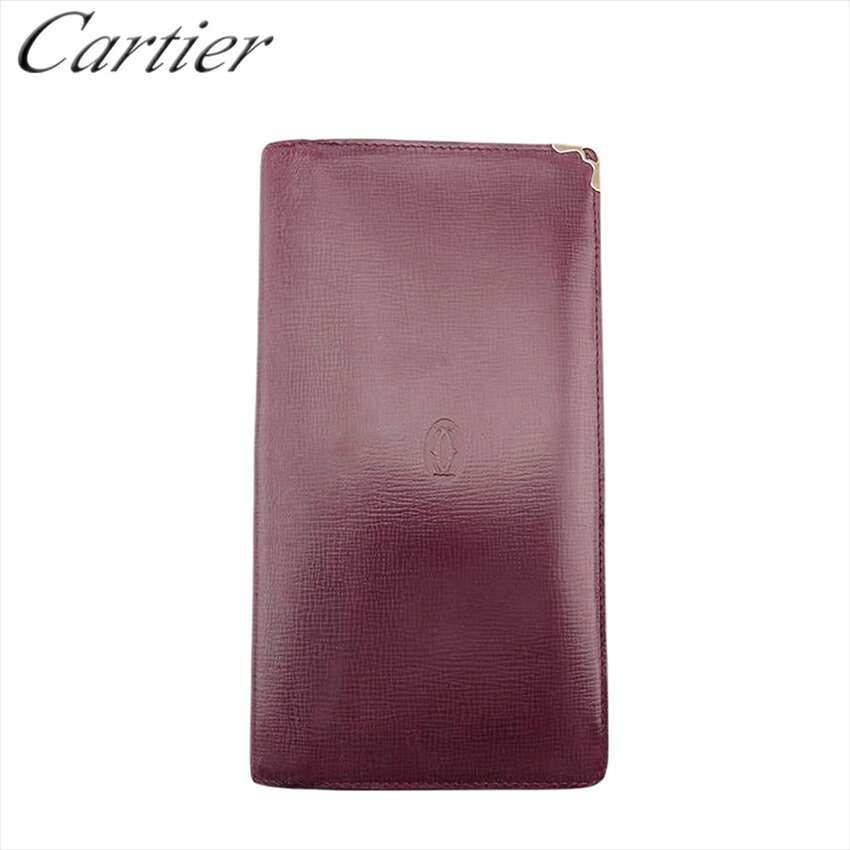 【お買い物マラソン★30％OFFクーポン】【中古】 カルティエ 長財布 ファスナー付き 長財布 レディース メンズ マストライン マストライン ボルドー&times;ゴールド レザー&times;ゴールド素材 Cartier F1892 ブランド ハイブランド ヴィンテージ 送料無料｜ブランドデポ TOKYO