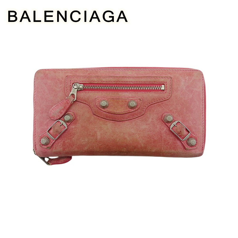 【お買い物マラソン★30%OFFクーポン】【中古】 バレンシアガ 長財布 レディース ピンク レザー BALENCIAGA T21883 ブランド ハイブランド ヴィンテージ 送料無料|ブランドデポ TOKYO
