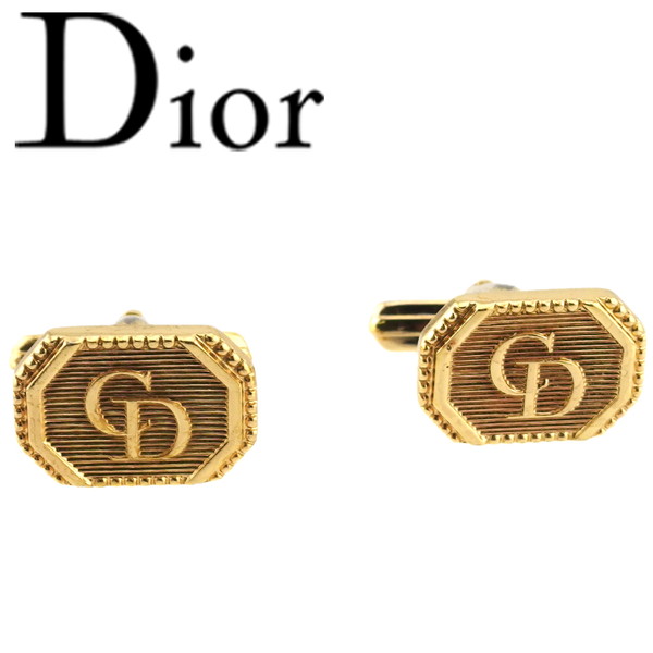 【百貨店SALE★最大限度50％OFF】【中古】 クリスチャンディオール 折り返し カフリンクス メンズ スウィヴル式 CD目じるし ゴールド ゴールド金具 Dior G17483 ブランド名 御機嫌ブランド名 ヴィンテージ 貨物輸送無料