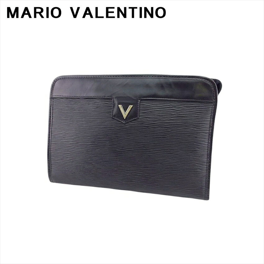 【雨季得SALE★21％OFFクーポン券】【中古】 マリオ ヴァレンティノ クラッチペダル御徒面子 二つ目 御徒面子 レディース メンズ V目じるし 黒いこと ゴールド しろがね色 なめし革 MARIO VALENTINO Q776 ブランド名 ご機嫌ブランド名 ヴィンテージ 貨物輸送無料