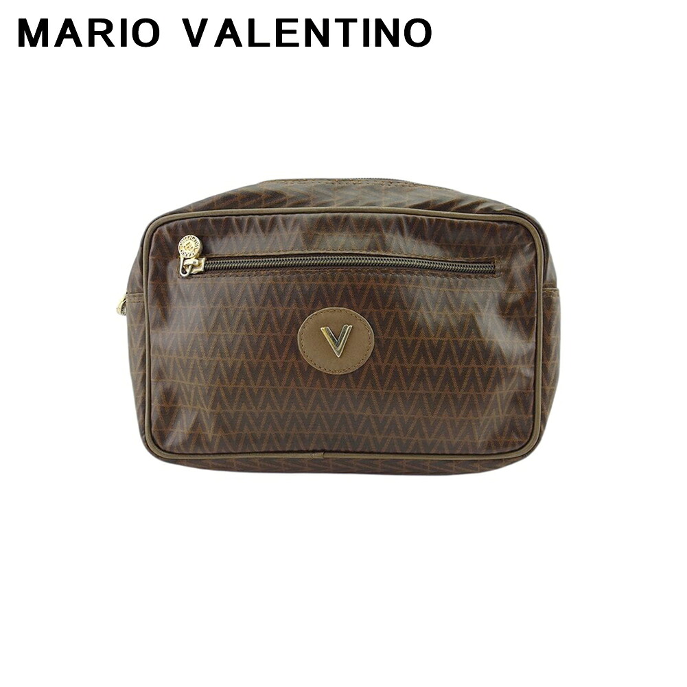 【お買い物マラソン★30％OFFクーポン】【中古】 マリオヴァレンティノ ポーチ クラッチバッグ メンズ可 ブラウン MARIO VALENTINO T21974 ブランド ハイブランド ヴィンテージ 送料無料｜ブランドデポ TOKYO