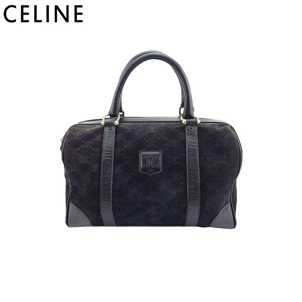 セリーヌ　マカダム柄　ハンドバッグ　筒形　パピヨン　ラウンド　ブラウンカラー CELINE セリーヌ 2WAYハンドバッグ マカダム柄 ブラウン PVC