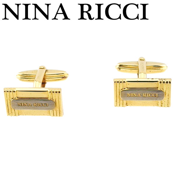 【お買い物マラソン★30％OFFクーポン】【中古】 ニナリッチ カフス アクセサリー メンズ ゴールド×シルバー ゴールドメッキシルバー素材 NINA RICCI F1948 ブランド ハイブランド ヴィンテージ 送料無料
