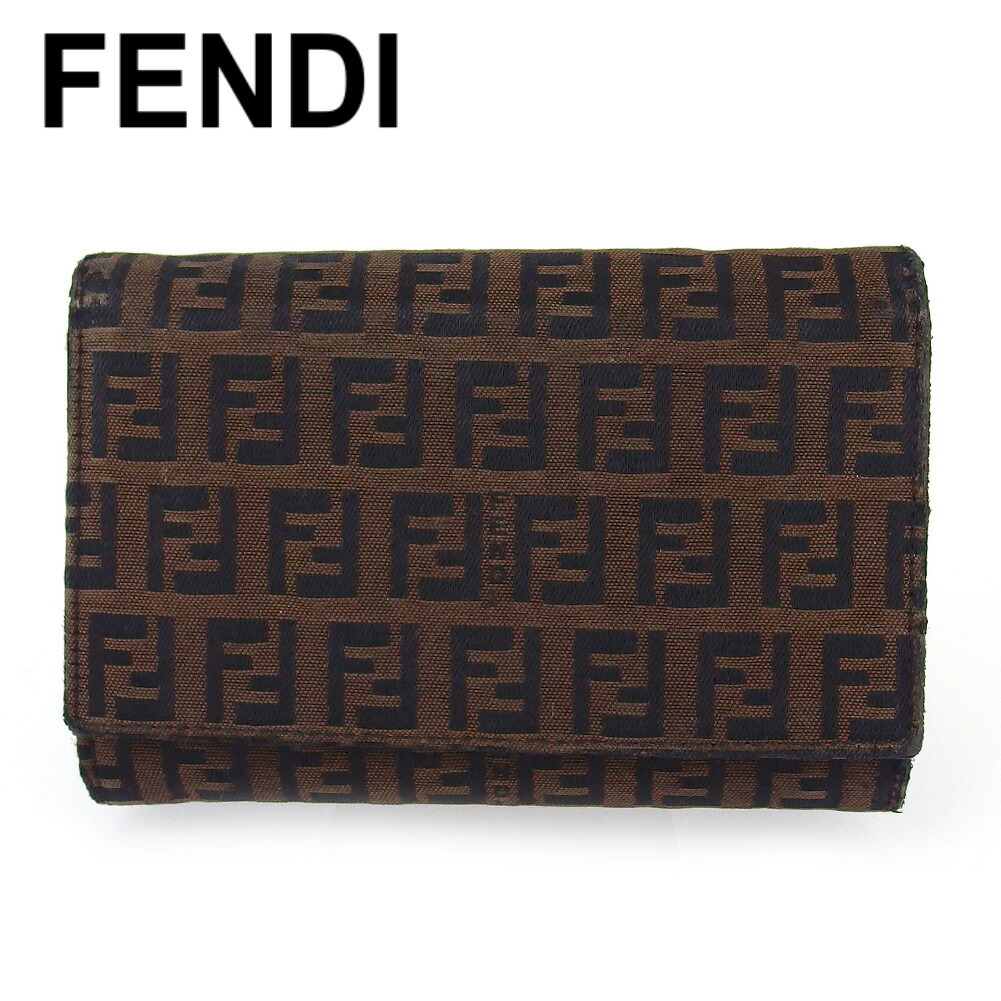 良品 FENDI フェンディ L字ファスナー 折り財布 ズッカ キャンバス 人気 FENDI - 良品 FENDI フェンディ L字ファスナー 折り財布 ズッカ