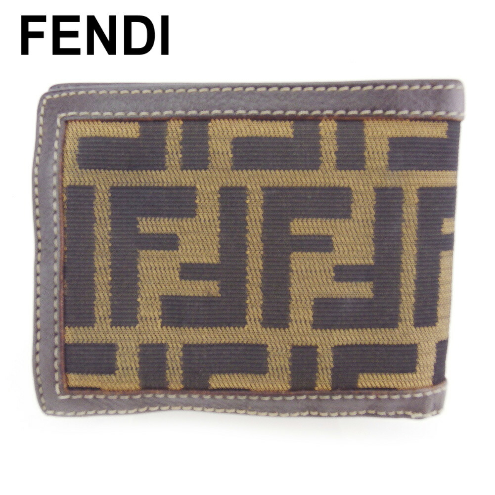 フェンディ FENDI 2つ折り財布 7M0001 ズッキーノ柄 ジャガード ダークブラウン×黒 財布 駅南やまご質店オンラインショップ &frasl; フェンディ ダイアゴナル グレー