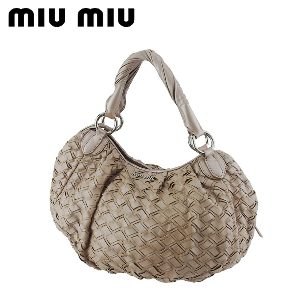 MIU MIU ベージュハンドバッグ 楽天市場】Miu Miu ミュウ ミュウ ミュウミュウ リボン