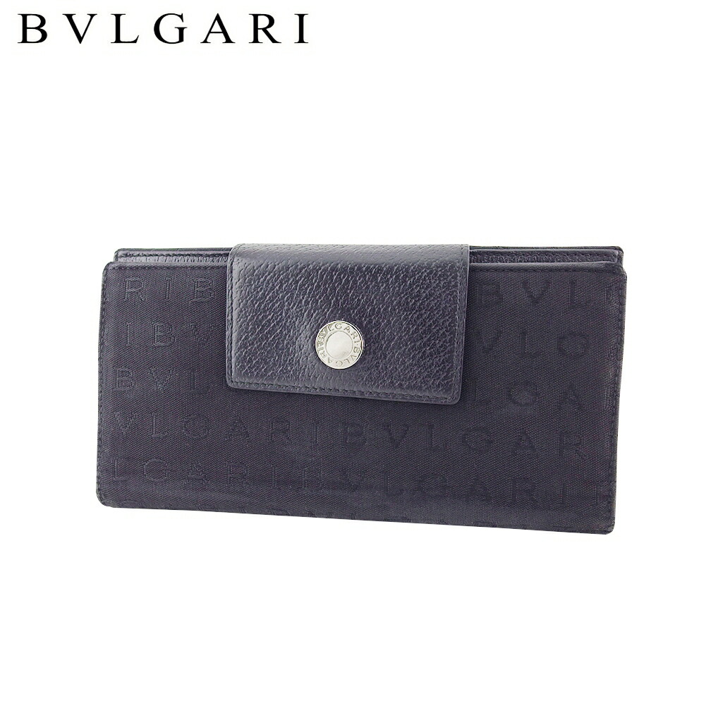 楽天市場】ブルガリ BVLGARI 長財布 ブラックxシルバー キャンバスx