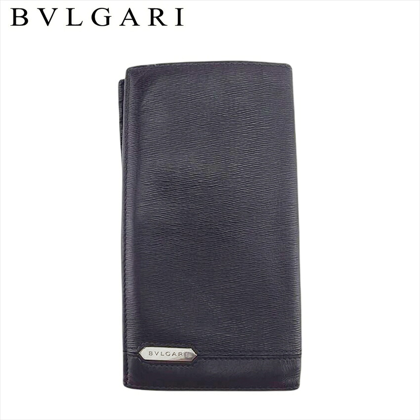 【Fashion Special Fair★24％OFFクーポン】【中古】 ブルガリ 長札入れ 長財布 レディース メンズ ブラック レザー BVLGARI T21188 ブランド ハイブランド ヴィンテージ 送料無料