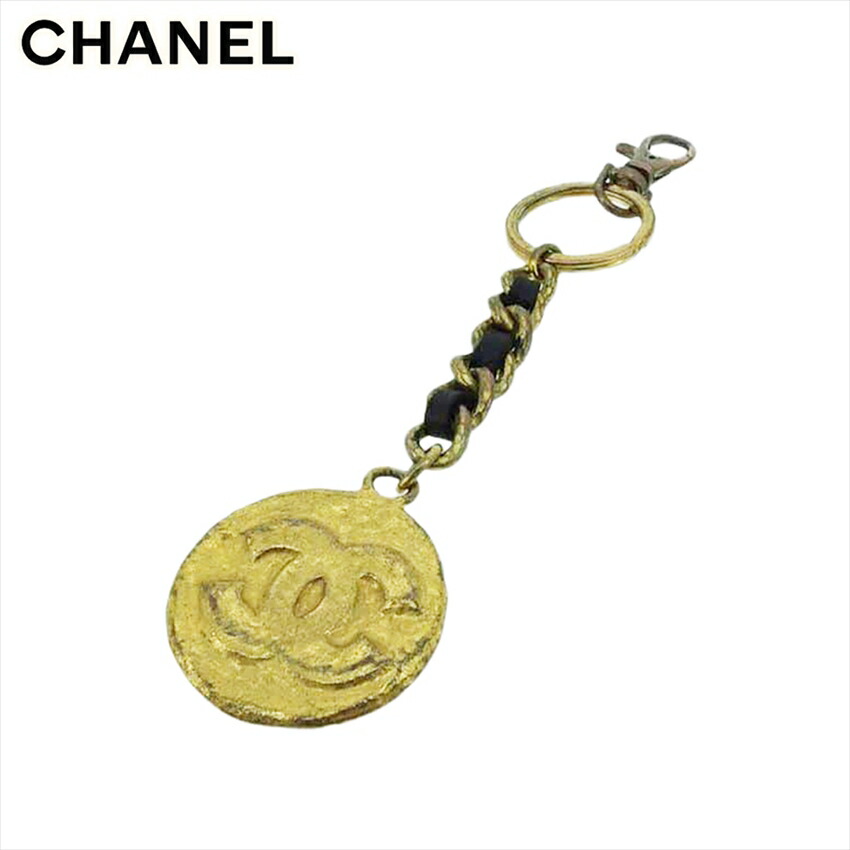 CHANELキーホルダー シャネルライオン バッグチャーム ラインストーン 黒 ユニ