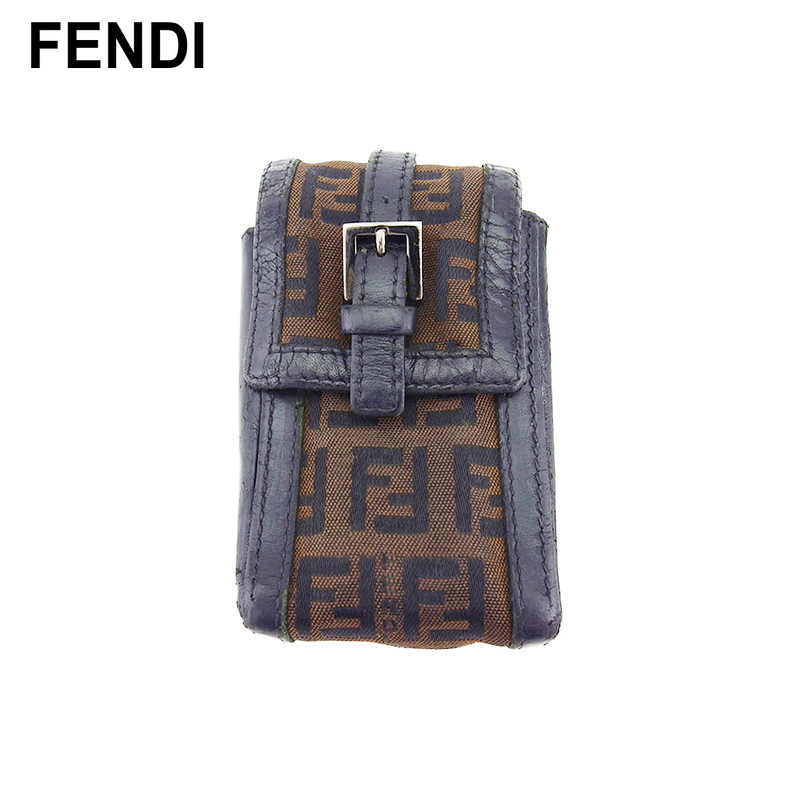 【Fashion Special Fair★29％OFFクーポン】【中古】 フェンディ シガレットケース タバコケース 小物入れ レディース メンズ ズッキーノ ブラック ブラウン キャンバス×レザー FENDI D2552 ブランド ハイブランド ヴィンテージ 送料無料
