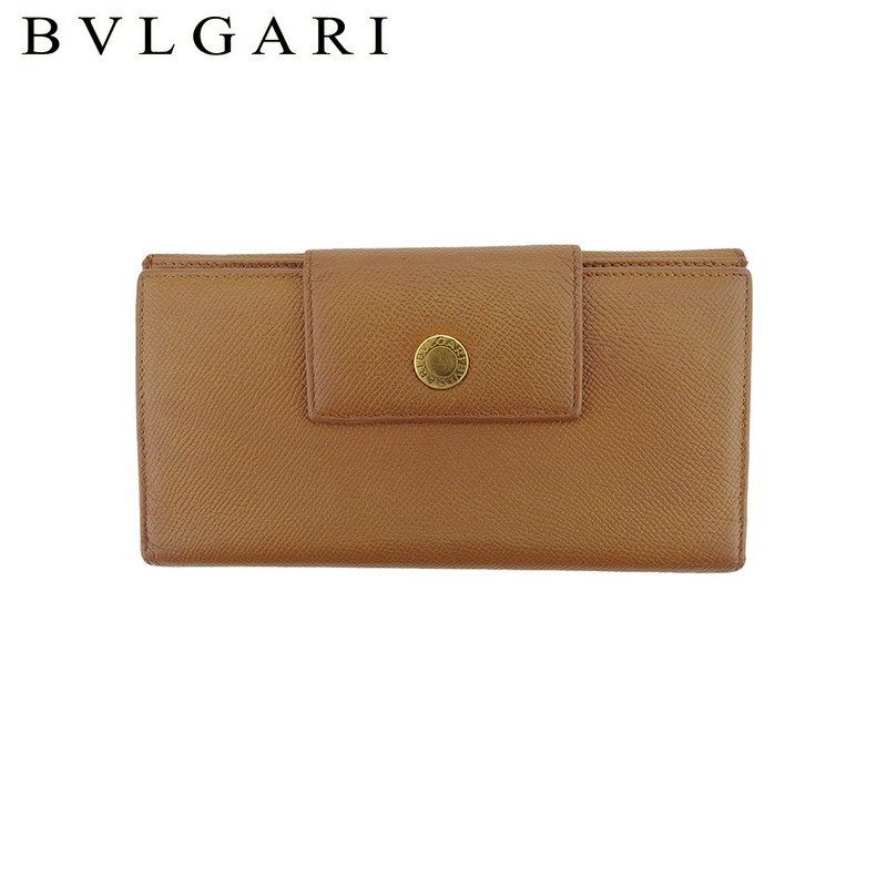 【雨季得SALE★21％OFF引き換え証】【中古】 ブル小峡谷 長札入れ W引っ掛かり 三つ折り レディース メンズ ロゴタイプ名取り草 クラシコ 点火装置赤銅色 ゴールド なめし革 BVLGARI T22590 ブランド名 御機嫌ブランド名 ヴィンテージ 貨物輸送無料