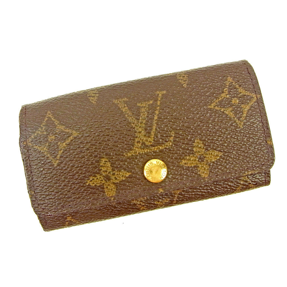 【中古】 ルイ ヴィトン Louis Vuitton キーケース 4連キーケース レディース メンズ 可 ミュルティクレ4 ブラウン モノグラムキャンバス L1846