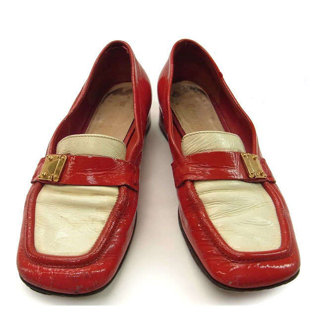 LOUIS VUITTON レッド ローファー Louis Vuitton Red Loafers Mens Size 8 monogram logo | eBay