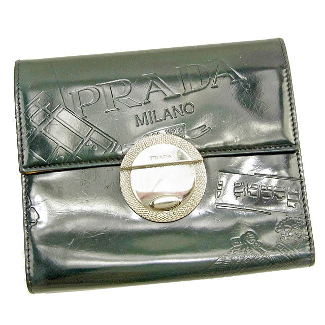 財布 プラダ 財布 ケース 上質特売 三つ折り財布 グリーン イエロー 型押し 財布 中古 グリーン イエロー 型押し プレゼント レディース ｐｒａｄａ メンズ可 冬 パテントレザー 残り1点 T1223 ブランドデポ プラダ 三つ折り財布 送料無料 Tokyo