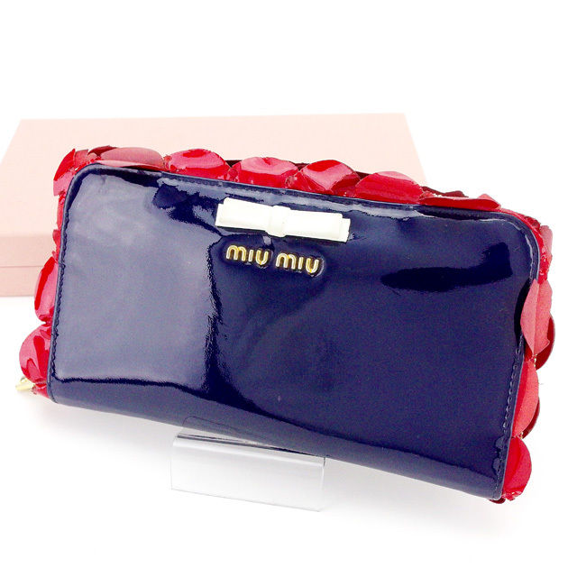 miu miu ミュウミュウ ラウンドジップ 長財布 リボン マドラスレザー 楽天市場】ミュウミュウ MIU MIU 長財布 リボン サーモンピンク