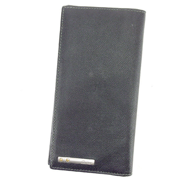 【新生活応援★29％OFFクーポン】カルティエ 長札入れ 長財布 サントスライン ブラック レザー Cartier 【カルティエ】 t306s 【中古】 ブランド ハイブランド ヴィンテージ 送料無料