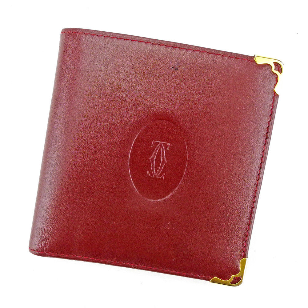 ほぼ未使用 カルティエ マストライン 二つ折り財布 ギャランティ付 レザー 美品 未使用 Cartier カルティエ マストライン レザー 二つ折り 財布