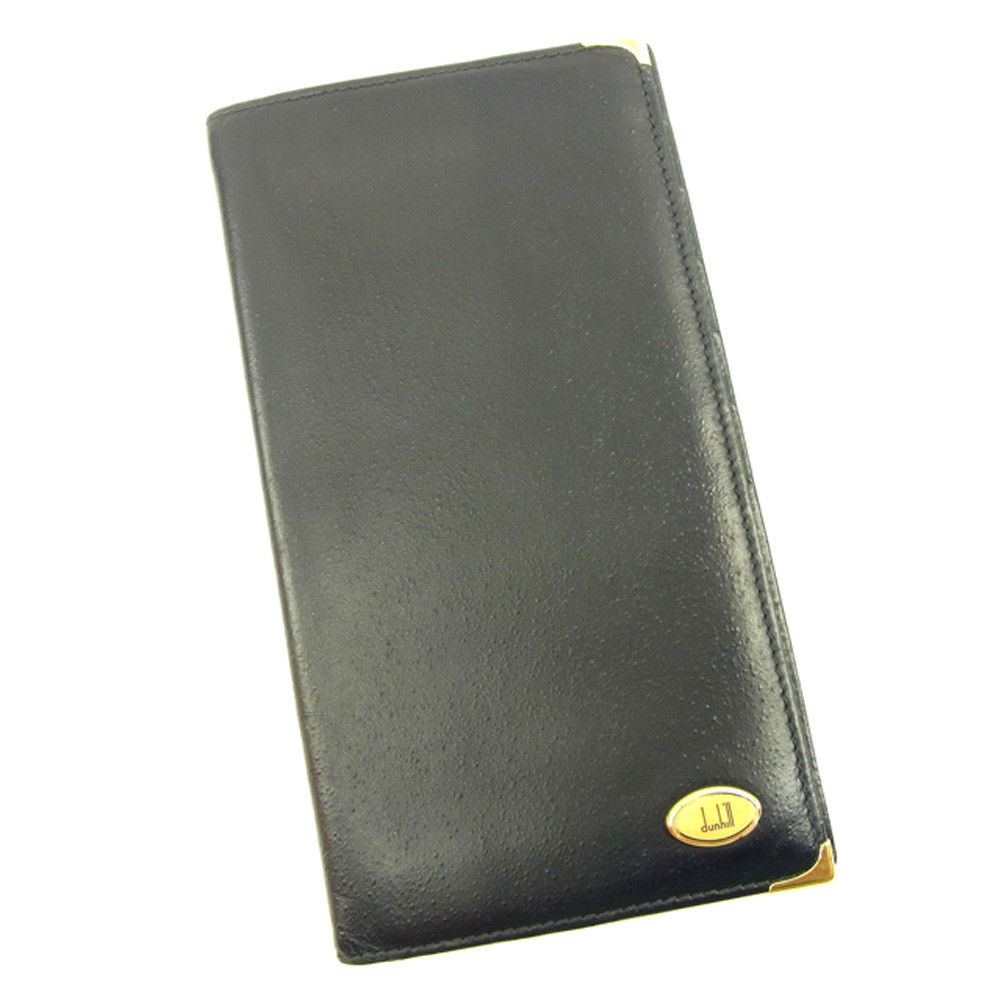 人気ブランドを 中古 ダンヒル Dunhill 長札入れ 長財布 メンズ ブラック ゴールド レザー ダンヒル T4772 最も優遇 Www Butterflyresidence Com