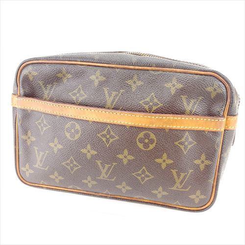 中古 セカンドバッグ ルイ ヴィトン モノグラム Louis Vuitton クラッチバッグ セカンドバッグ コンピエーニュ23 コンピエーニュ23 モノグラム レディース メンズ ブラウン ベージュ ゴールド Mクリスマス プレゼント バック ブランド 人気 収納 在庫一掃 1点物