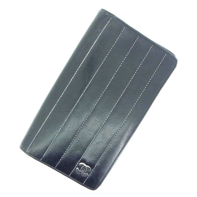 【お買い物マラソン★30％OFFクーポン】シャネル 二つ折り長財布 ブランド財布 さいふ アウトレット 夏 アイテム ブラック ココマーク 送料無料 【中古】 t16031 ブランド ハイブランド ヴィンテージ 送料無料