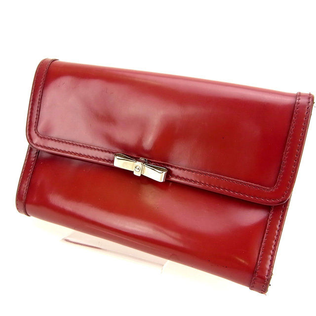 【新生活応援★29％OFFクーポン】ミュウミュウ 三つ折り財布 ブランド財布 さいふ アウトレット 夏 アイテム レッド リボンモチーフ付き 送料無料 【中古】 t14480 ブランド ハイブランド ヴィンテージ 送料無料